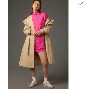 Daily Practice by Anthropologie Long-Sleeve Pink Mock-Neck Knit Mini Dress Sz XS